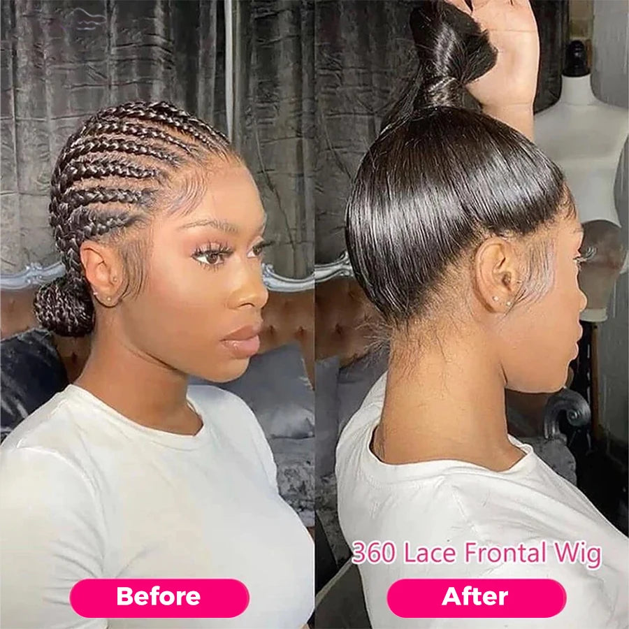 360 Lace Frontal Wigs Remy Human Hair Wig for Women Water Wave Curly Natural Black Color Baby Hair Transparent Lace Wigs Bobbi
