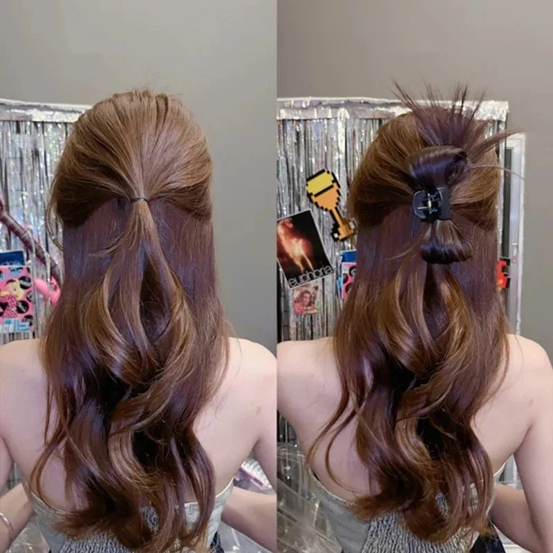 Elegant Feather Shaped Wig Hair Clip for Woemn Sweet Y2k Ponytail Clip Fashion Girl Wig Hair Clip