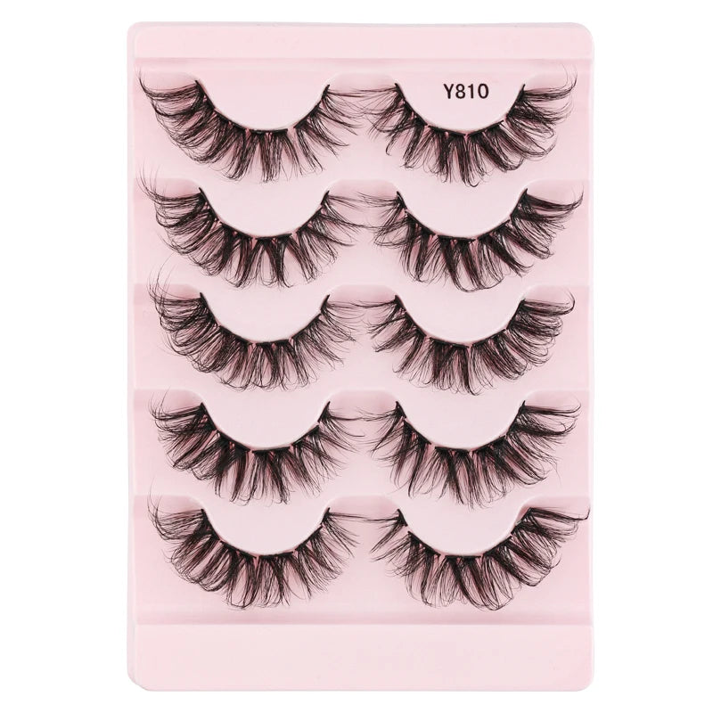 Natural Short False Mink Lashes 3/5/10 Pairs Extensions Eye Hair False Eyelashes 3D Faux Cils Soft Fluffy Eye Lashes for Beauty