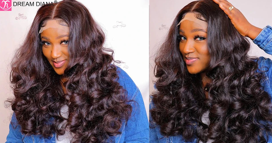 100% Malaysia Hair Bouncy Curly Wigs 250 Density Ombre Double Drawn Hair Glueless Wigs 100% Human Hair 13x4 HD Lace Frontal Wigs