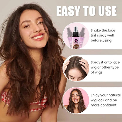 Lace Tint Spray For Wigs,Waterproof Lace Tint Melting Mousse Spray Concealer For Lace Closure Front Wigs Toupees Edge Control