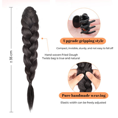 Ponytail Extension Bow Claw Curly Wavy Clip in Hairpiece Ponytail Hair Extensions Long Pony Tail Synthetic for Women Girl Daily