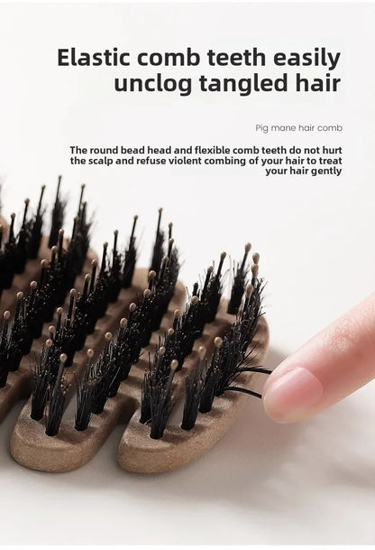 Boar Bristle Paddle Hair Brush Anti Static Comb Hairdressing Massage Comb Curly Hairbrush Salon Hair Styling Tools Makeup Tools