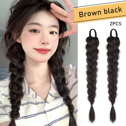 Ponytail Extension Bow Claw Curly Wavy Clip in Hairpiece Ponytail Hair Extensions Long Pony Tail Synthetic for Women Girl Daily