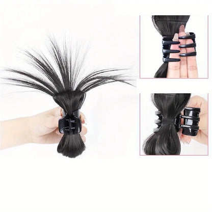 Half-Tie Crab Claw Clip Synthetic Ponytail Feather Shuttlecock Messy Bun Ponytail For Women Multi-Functional Hair Accessories