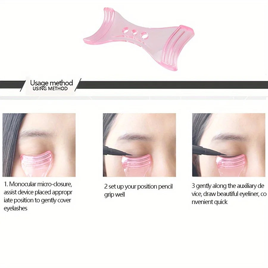 3Pcs Eye Makeup Stencils DIY Eyeliner Eyelash Model Beginner Eye Makeup Helper Device Mascara Eyelash Comb Applicator