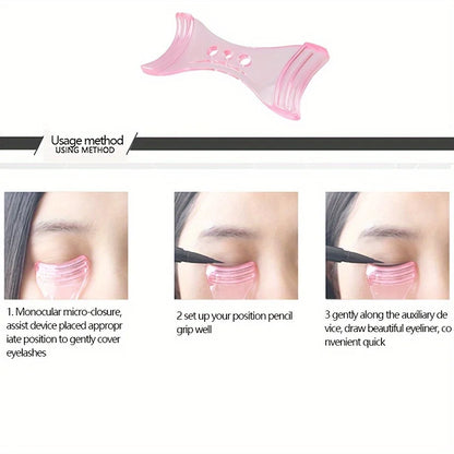 3Pcs Eye Makeup Stencils DIY Eyeliner Eyelash Model Beginner Eye Makeup Helper Device Mascara Eyelash Comb Applicator