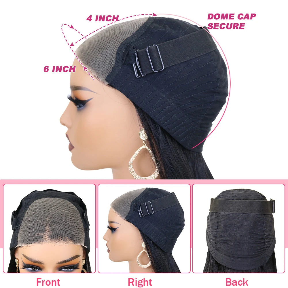 Glueless Wigs Human Hair 6x4 Closure Pre Plucked Pre Cut Lace 100% Human Hair Wigs With Invisible Small Knots