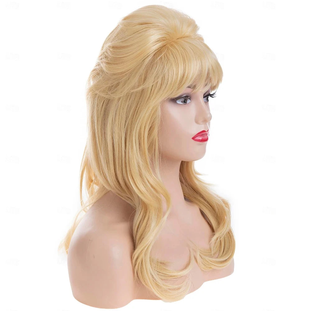 Synthetic Hair 50s Beehive Wigs for Women Blonde Bouffant Big Synthetic Wigs Married Housewife Vintage Costume Cosplay Wig