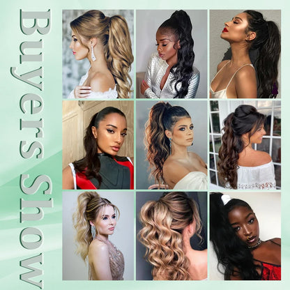 Ponytail Extension Synthetic Claw Clip in Hairpiece Curly Wavy Ponytail Hair Extensions Long Pony Tail Hairpiece for Women
