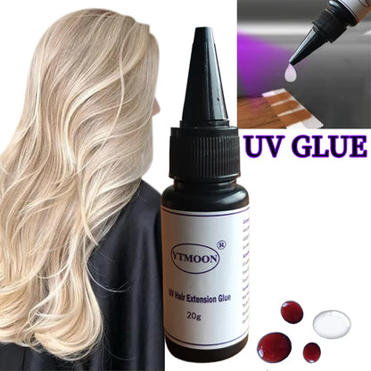 20g UV GLUE for Hair Extension Wig Adhesive Bonding Lasting No Irritant Waterproof oil proof Professional Barbershop accessories