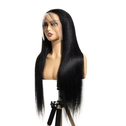 36 38 Inch 13x6 HD Transparent Bone Straight Lace Frontal Wigs 5x5 Glueless Wear and Go Human Hair Wig 200 Density for Women