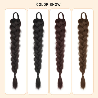 Ponytail Extension Bow Claw Curly Wavy Clip in Hairpiece Ponytail Hair Extensions Long Pony Tail Synthetic for Women Girl Daily