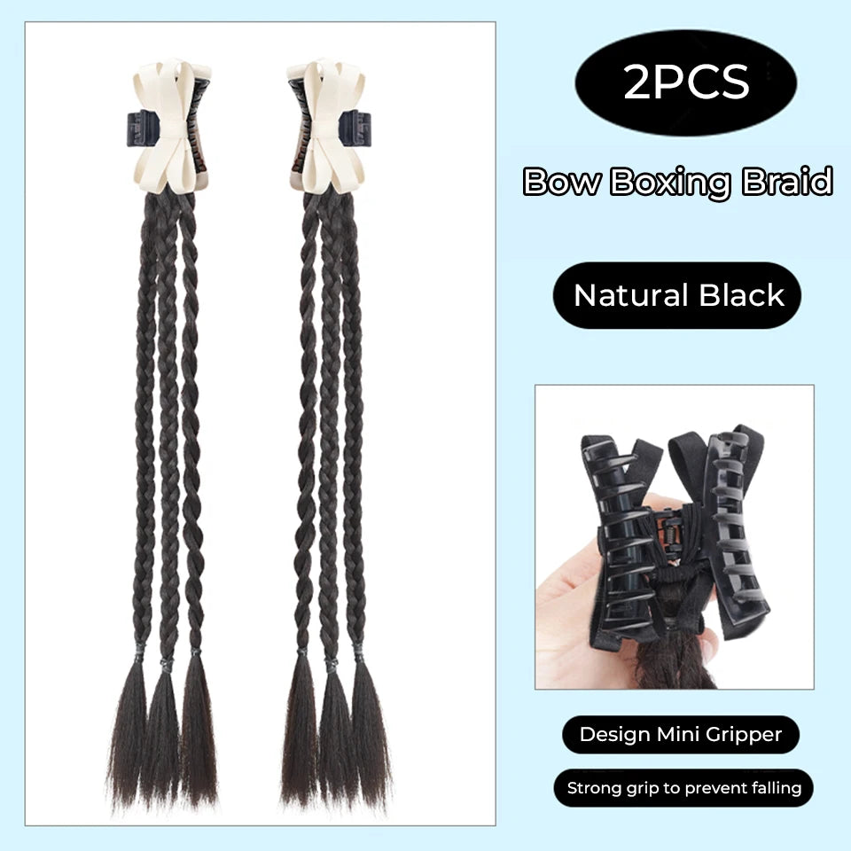 Ponytail Extension Bow Claw Curly Wavy Clip in Hairpiece Ponytail Hair Extensions Long Pony Tail Synthetic for Women Girl Daily