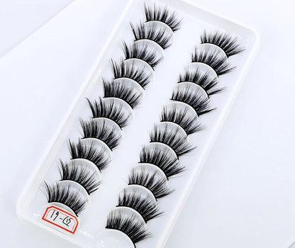 10 Pairs Crisscross Half Eye Lashes Natural False Eyelashes Handmade Faux 3D Mink Lashes Makeup Tools Eyelash Extension
