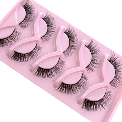 HBZGTLAD Cat Eye Lashes Natural Look Fox False Eyelashes Gorgeous Wispy & Lightweight Faux Mink Lashes for Doll Eye Makeup