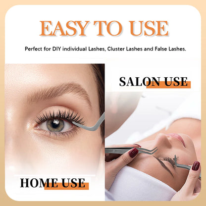YUANZHIJIE Lash Cluster Tweezers DIY Cluster Lashes Tweezers False Eyelash Extensions Applicator Makeup Tools For Self-grafting