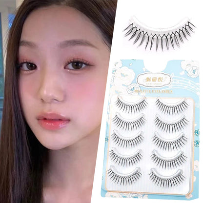 Individual Noglue Fake Eyelashes Artificial Magnetic Idol Lashes Girl Group Eye Nature Lash Extension Cosplay Cosmetics Anime