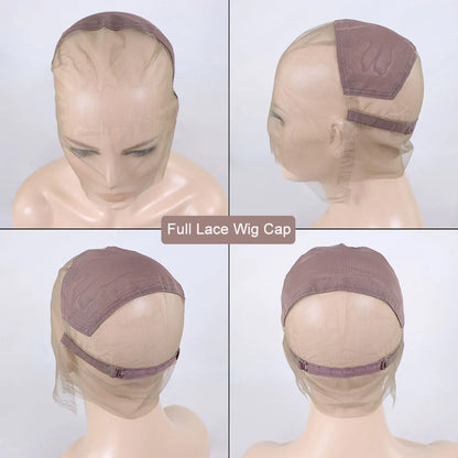 Lace Front Wig Cap For Making Wigs 13x4 13x6 Light Brown Full Lace Wig Cap Glueless Lace Net Cap Accessories 360 U Part Wig Cap