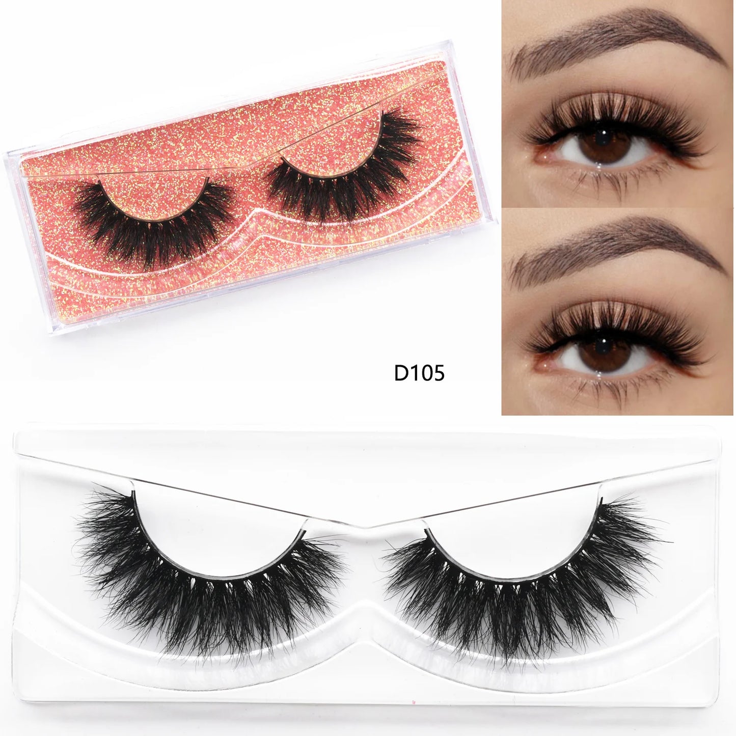 3D Mink Lashes Fluttery 3D Mink Lash Baby Doll Look Makeup Mink False Eyelash Round Shape 15mm Wispy Natural Eyelashes Full Lash