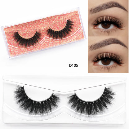 3D Mink Lashes Fluttery 3D Mink Lash Baby Doll Look Makeup Mink False Eyelash Round Shape 15mm Wispy Natural Eyelashes Full Lash