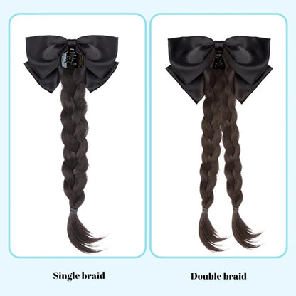 Ponytail Extension Bow Claw Curly Wavy Clip in Hairpiece Ponytail Hair Extensions Long Pony Tail Synthetic for Women Girl Daily