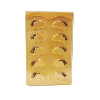 5 Pairs Short Natural Coner Lash Charming Hademade Transparent Clear Band Half Lashes