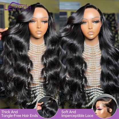 13x6 Lace Full Frontal Wigs Human Hair Body Wave 250% Density Brazilian Virgin Hair Preplucked Transparent Lace 13x4 Frontal Wig