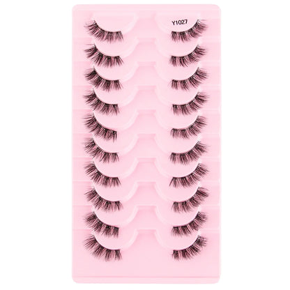 Cat Eye Lash 3/5/10 Pairs Half Lashes Natural Long False Eyelashes Wispy 3D Mink Lashes Volume Faux Cilios Extension Makeup Tool