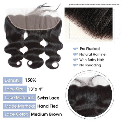 Human Hair Bundles Body Wave Hair Bundles With Closures 13x4 Lace Frontal With Bundles Human Hair Brazilian Virgin Hair Bundles