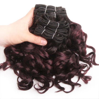 Human Hair Bundles 6 Bundles Ombre Bouncy Curl Bundles For Women Natural Brazilian Hair Weaves 200G For A Full Head Blonde T1B30