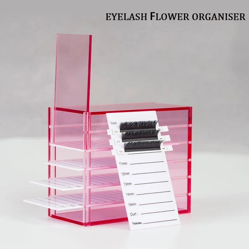Eyelash Extensions Storage Box 5 Layers Acrylic Pallets Holders Lash Organizer False Eyelashes  Makeup Tools Supplies