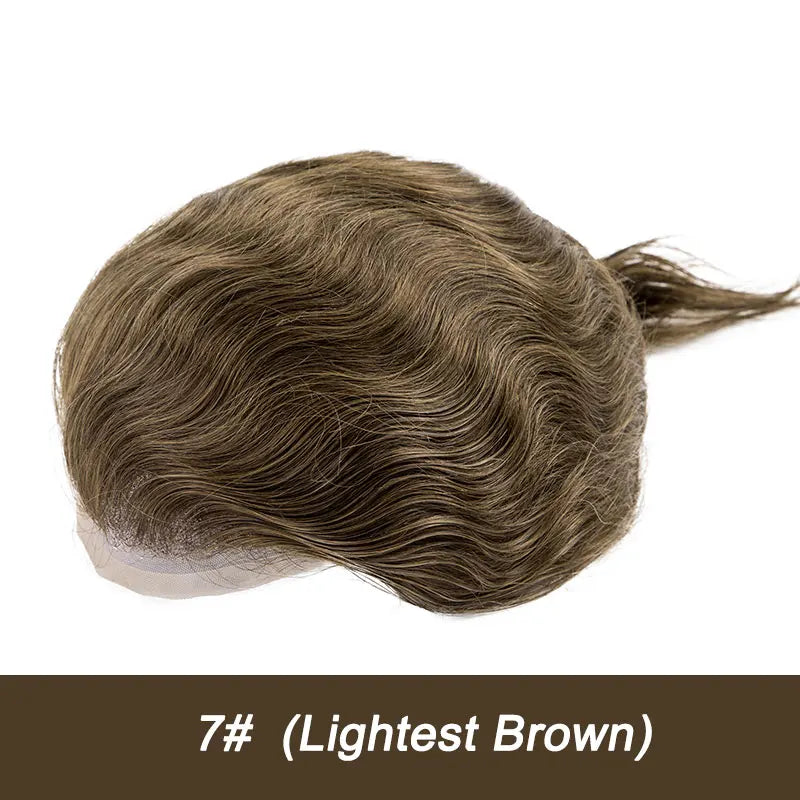 Men Wig Natural Haline Lace Front with Mono Top 6" Men's Capillary Prothesis Durable Toupee Men Wigs For Man Virgin Hair Toupee