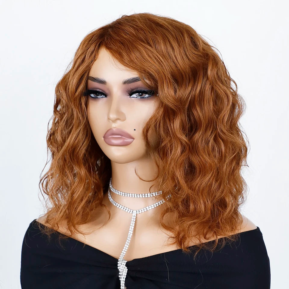Top Human Hair Wigs Short Pixie Cut Natural Brown Multi Parting 100% Real Human Hair Wigs Perruques Cheveux Humains High Quality