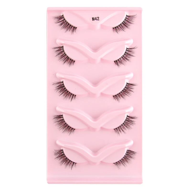 Cat Eye Lash 3/5/10 Pairs Half Lashes Natural Long False Eyelashes Wispy 3D Mink Lashes Volume Faux Cilios Extension Makeup Tool