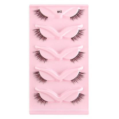 Cat Eye Lash 3/5/10 Pairs Half Lashes Natural Long False Eyelashes Wispy 3D Mink Lashes Volume Faux Cilios Extension Makeup Tool
