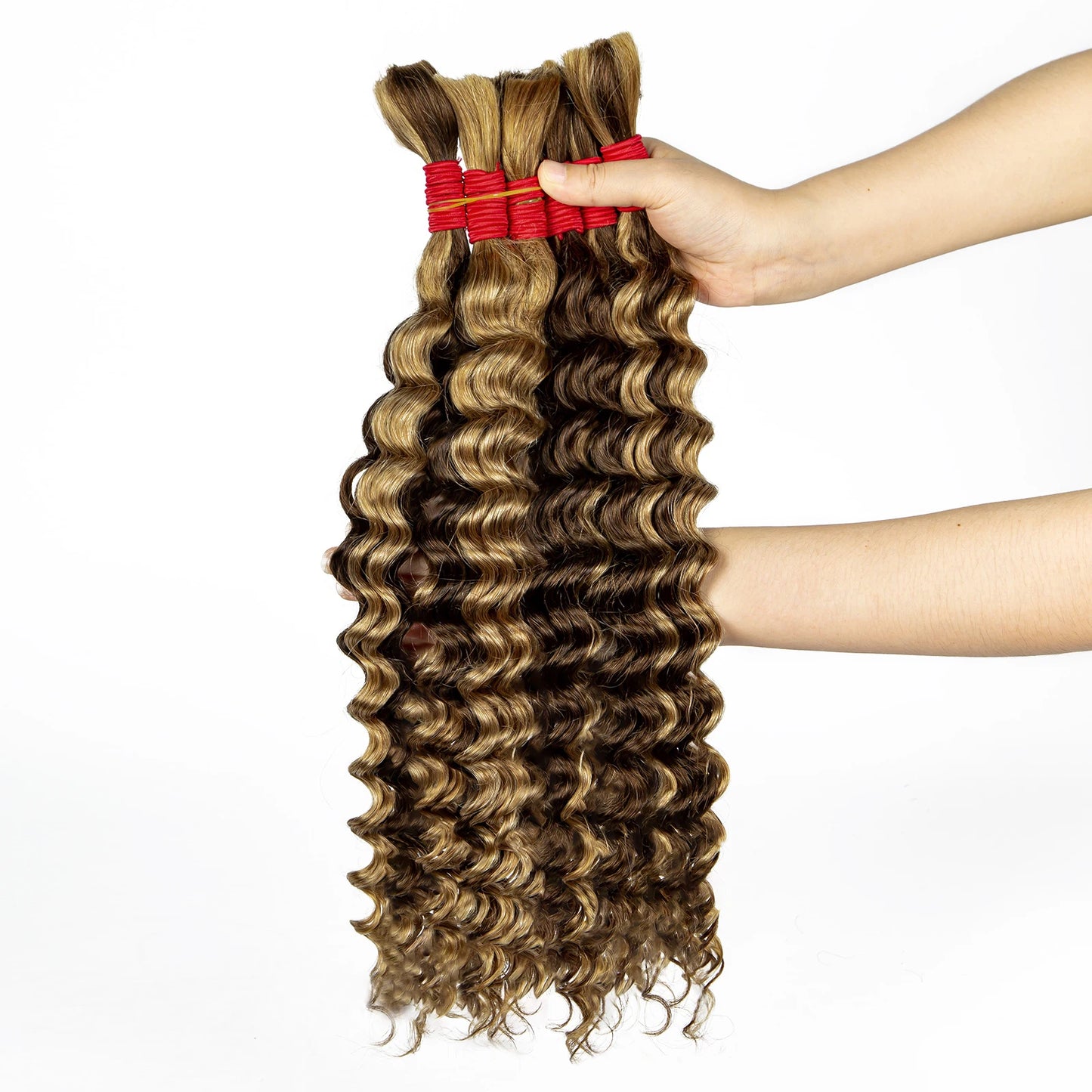 Deep Wave Bulk Human Hair for Boho Braids No Weft 100% Virgin Human Hair Bulk for Braiding Curly Extension Bundles for Women