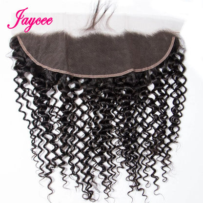 12A Malaysian Hair Bundles With Frontal Kinky Curly Bundles With Frontal 13x4 Ear to Ear Lace Frontal Human Hair Weave Extension