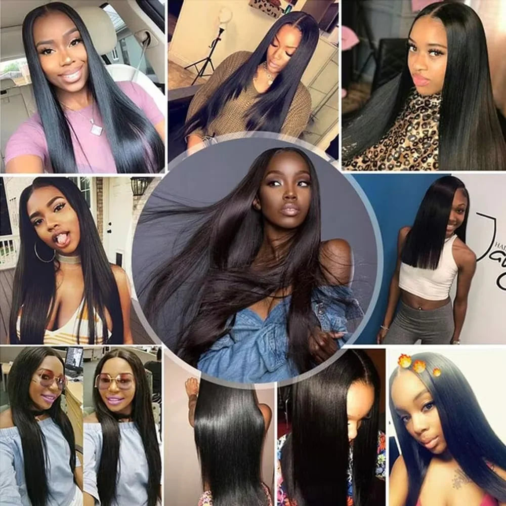 Brazilian Straight Human Hair 4 Bundles 20 20 20 20 inch Virgin Straight Human Hair Bundles Natural Black Color 100% Human Hair