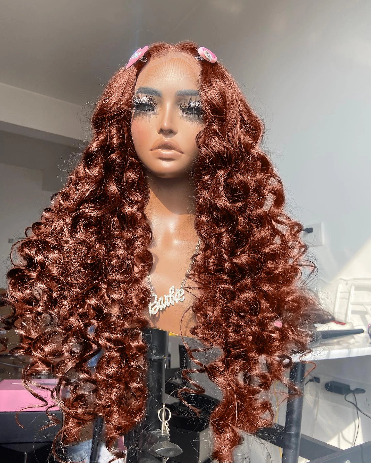 Reddish Brown Loose Deep Wave 13x6 Lace Front Human Hair Wig 30 Inch Brazilian Water Wave Wigs 13x4 HD Lace Frontal Wig