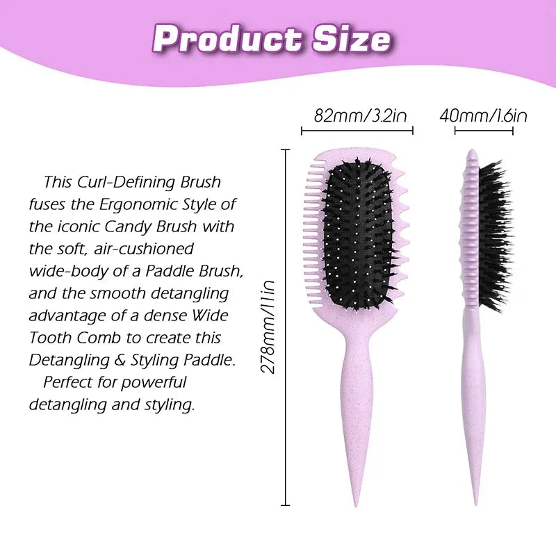 Styling Salon Curly Hair Styling Brush Curl Hair Brush for Combing and Shaping Men's and Women's Curls Reduce Pulling Tools