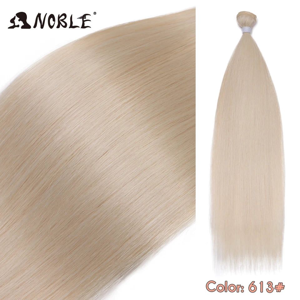 Straight Hair Extensions Bundles With Frontal Closure Synthetic Hair Bundles Salon Natural Hair Yaki Straight High Temperature