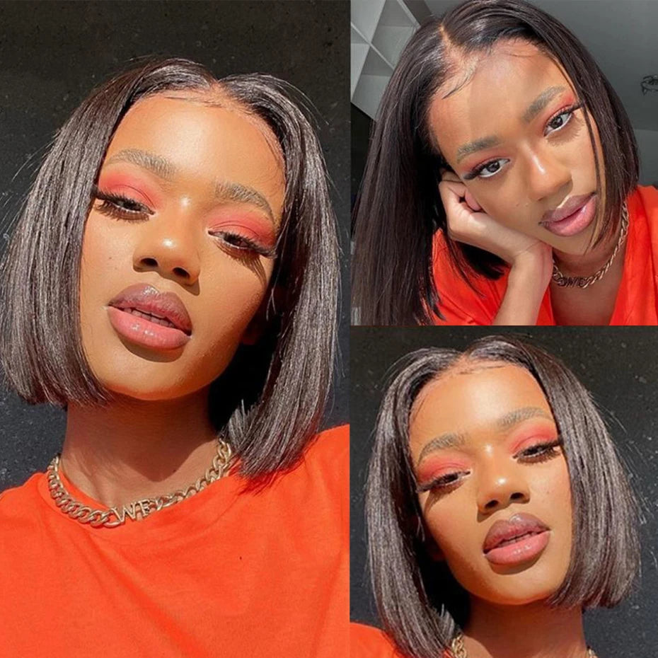 Straight Bundles 100% Human Hair Natural Color Sew In Weaves Short Human Hair Bundles Deal Bob Wig Style Extensiónes De Cabello