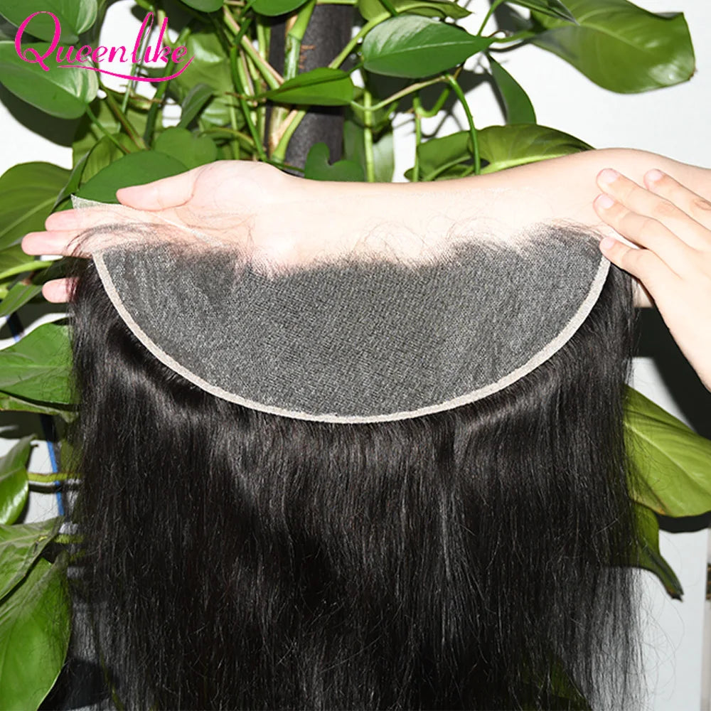 Queenlike 4x4/5x5/6x6 Straight Lace Closure 13x4 Frontal Closure Only Preplucked 100%Brazilian Human Hair Transparent Swiss Lace