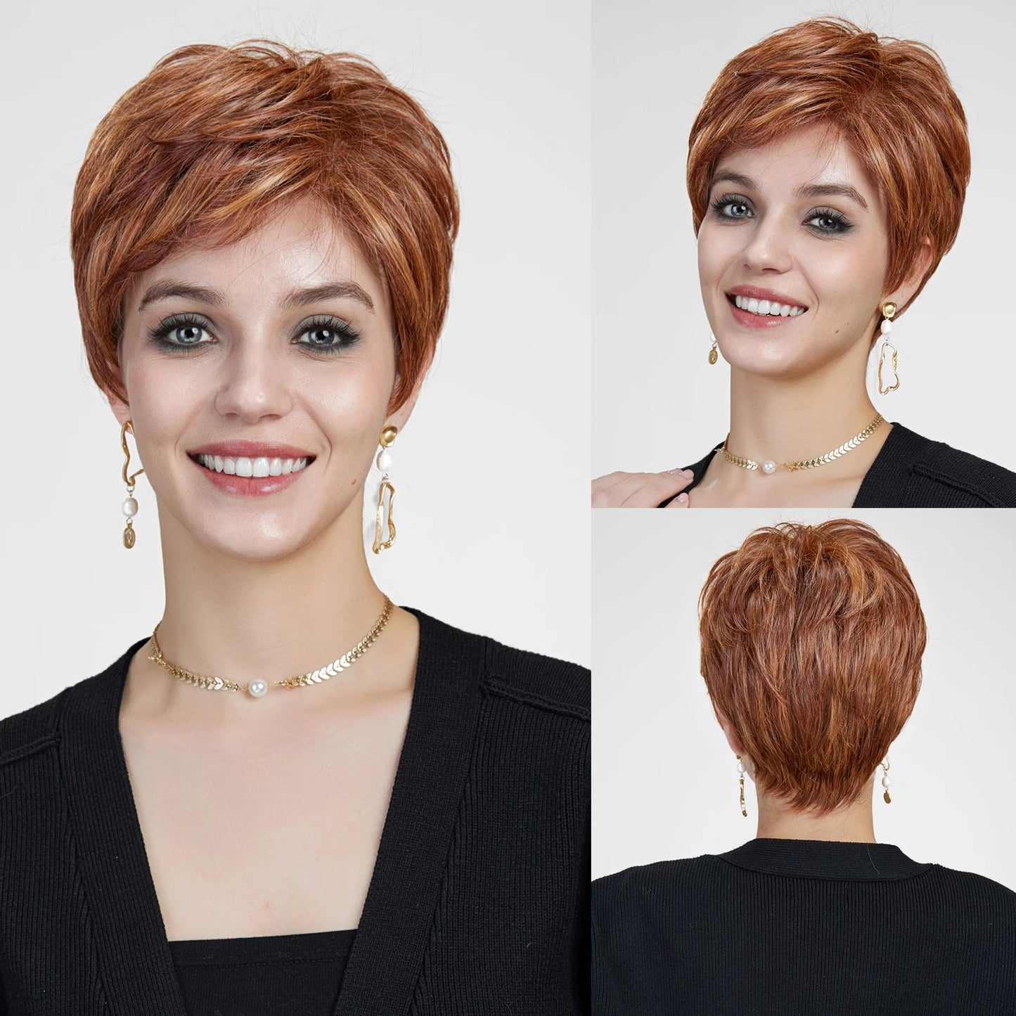 MONO Lace Hair 100% FUTURE Fiber Blonde Pixie Cut Wigs Breathable Mono Lace Front Synthetic Wig Daily Use Heat Resistant Fiber