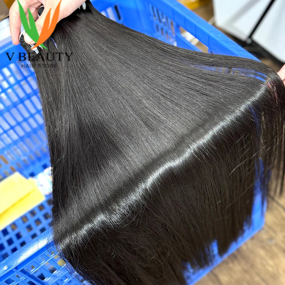 Raw Vietnamese Hair Bundles 16A Grade Virgin Human Hair Double Drawn Bone Straight Natural Color Hair Bundles Unprocessed