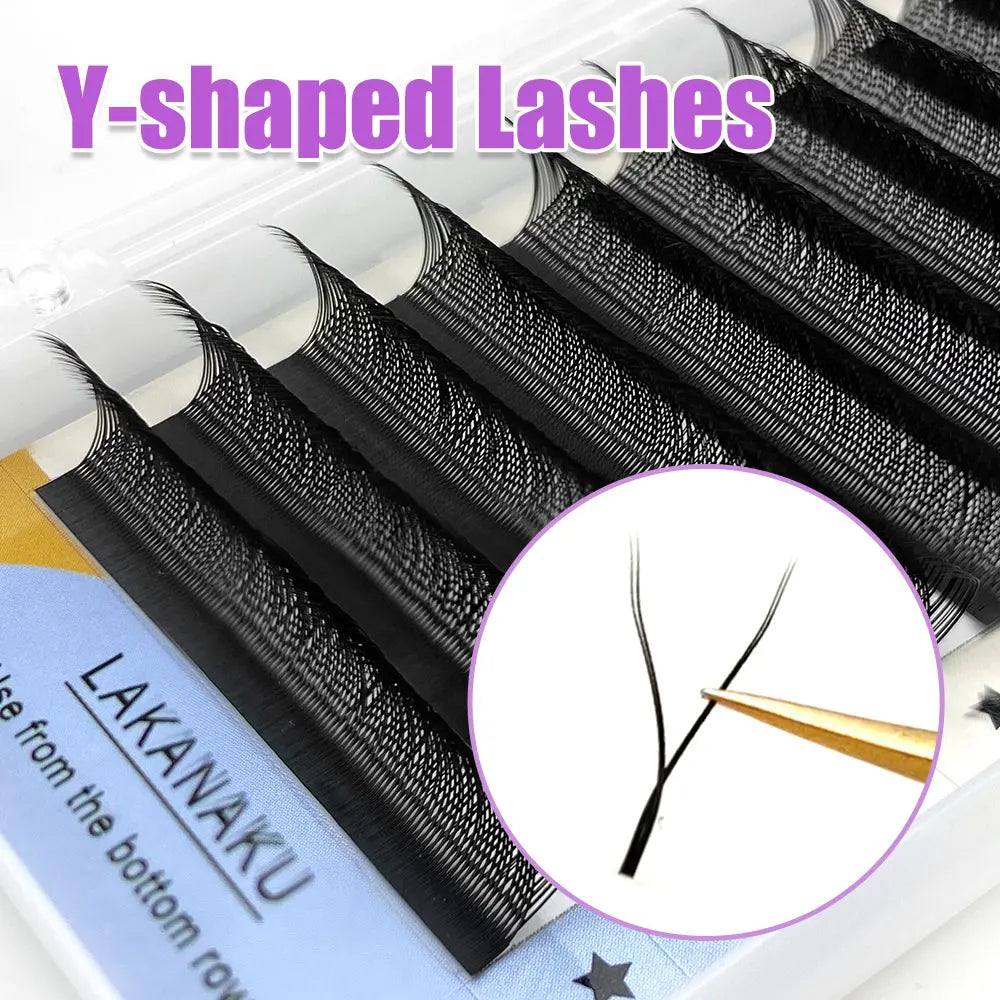 LAKANAKU YY Shape Volume Lashes Y Eyelash Extensions Cilia and Brazilian Volume Cashmere Mink Eyelash Extensions Cilios YY