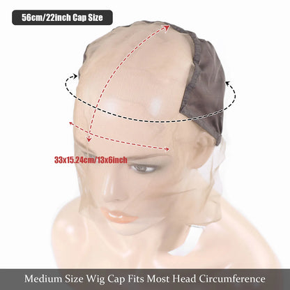 Lace Front Wig Cap For Making Wigs 13x4 13x6 Light Brown Full Lace Wig Cap Glueless Lace Net Cap Accessories 360 U Part Wig Cap