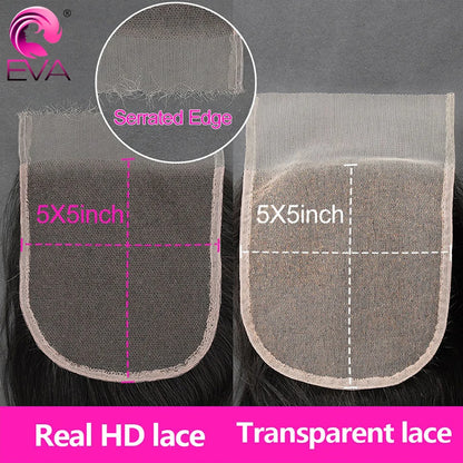 Invisible 5x5 HD Lace Closure Melt Skin Pre Plucked HD Transparent Lace Straight 6x6 7x7 HD Lace Closures Only 100% Human Hair