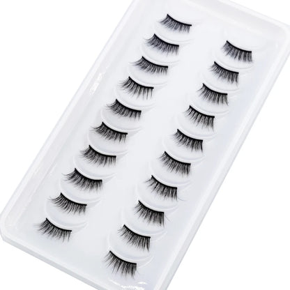 New 10 Pairs Crisscross Half Eye Lashes Natural False eyelashes Handmade 3D Mink Lashes Makeup Tools Reusable Eyelash Extension